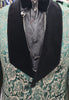 Mens Elegant Hunter Green Damask Black Velvet Collar Formal Dress Jacket BBT3643