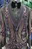 Mens Magnificent Black Purple Sequin Formal Dress Jacket BBT3616-1