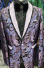 Mens Stunning Lavender Black Dragon Jacquard Formal Tux Jacket BBT3631-1