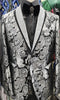 Mens Stunning Black Silver Dragon Jacquard Formal Tux Jacket BBT3631