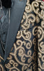 Mens Black Gold Sequin Paisley Peak Lapel Formal Dinner Jacket B6362-21