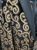 Mens Black Gold Sequin Paisley Peak Lapel Formal Dinner Jacket B6362-21