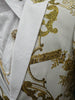 Mens Eleagant White Gold Scroll Jacquard Formal Tux Jacket BBT3580-9