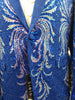Mens Royal Blue Rose Color Changing Sequin Formal Tux Jacket BBT3615