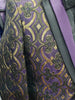 Mens Black Purple Gold Foil Filigree Formal Dress Jacket w/ Double Lapel Feature BB3683