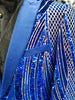 Mens Magnificent Royal Blue Multi Color Sequin Formal Dress Jacket BBT3611-3