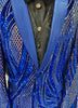 Mens Magnificent Royal Blue Multi Color Sequin Formal Dress Jacket BBT3611-3