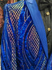 Mens Magnificent Royal Blue Multi Color Sequin Formal Dress Jacket BBT3611-3