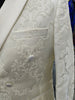 Mens Sophisticated Ivory Cream Embossed Double Breasted Dress Jacket BBT3586-2
