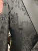 Mens Sophisticated Black Ornate Embossed Double Breasted Dress Jacket BBT3586-9