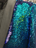 Mens Purple Teal Mermaid Color Change Sequin Tuxedo Jacket B6326-1
