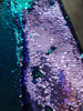 Mens Purple Teal Mermaid Color Change Sequin Tuxedo Jacket B6326-1