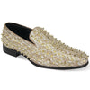 Mens Sparkly Gold Spikes Glitter Formal Dress Loafers Shoes After Midnight King