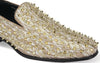 Mens Sparkly Gold Spikes Glitter Formal Dress Loafers Shoes After Midnight King