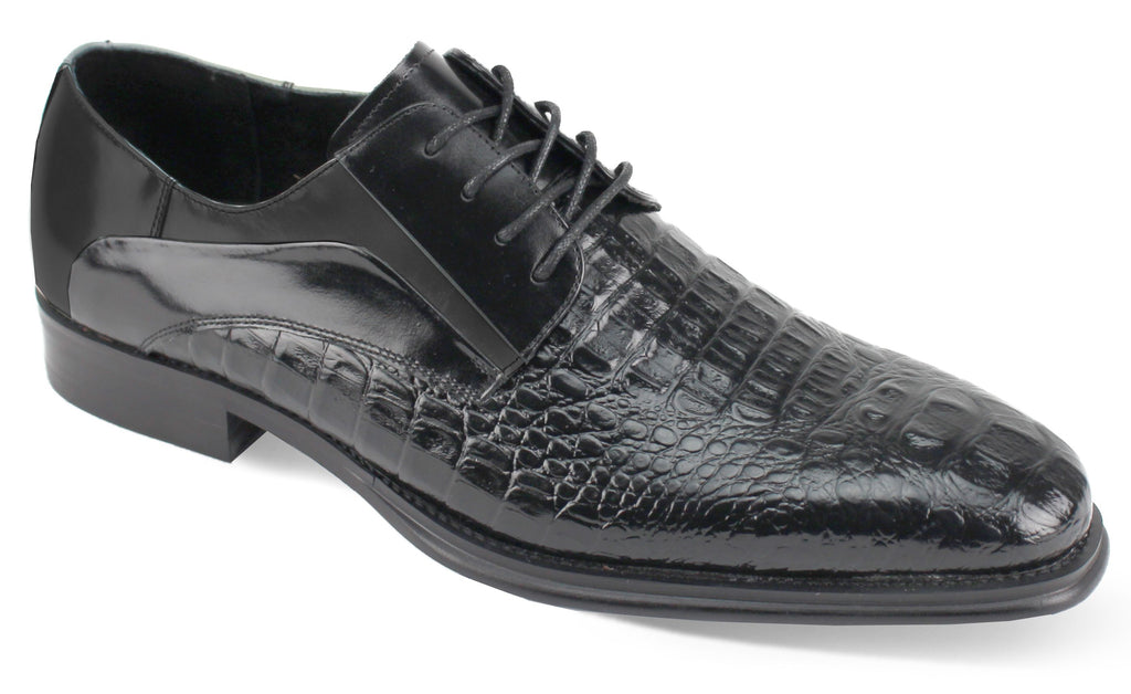 Giovanni Mason Croco Print Leather Dress Shoes | Premium Men's Footwear Black / 13 Giovanni Mason Croco Print Leather Dress Shoes | Premium Men's Footwear Black / 13