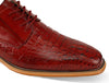 Mens Elegant Red Croco Print Leather Oxford Fashion Dress Shoes Giovanni MASON