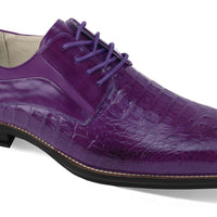 Mens Elegant Purple Croco Leather Oxford Fashion Dress Shoes Giovanni MASON