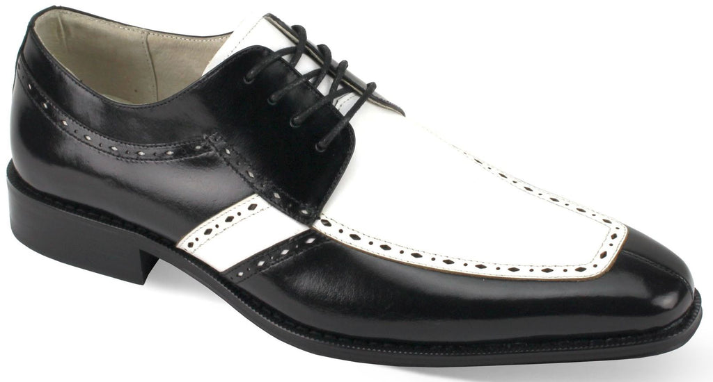 Mens Retro Fashion Black + White Leather Oxford Dress Shoes Giovanni M | Nader Fashion Las Vegas Mens Retro Fashion Black + White Leather Oxford Dress Shoes Giovanni M | Nader Fashion Las Vegas