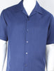 Mens Solid Navy Blue Short Sleeve Summer 2-Pc Walking Suit Royal Diamond T2066