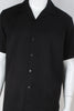 Mens 2-Piece Shorts Set Solid Black with Matching Short Sleeve Shirt Royal Diamond T2067