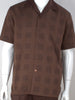 Mens Chocolate Brown Plaid Checks 2 Piece Walking Suit Leisure Suit Royal Diamond T2072