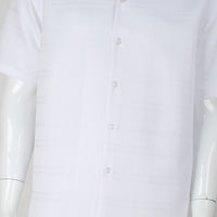 Mens Elegant All White Summer 2 Piece Shirt + Pants Walking Suit Royal Diamond T2073