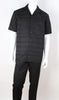 Mens Elegant All Black Summer 2 Piece Shirt + Pants Walking Suit Royal Diamond T2074