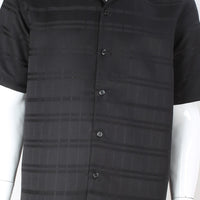Mens Elegant All Black Summer 2 Piece Shirt + Pants Walking Suit Royal Diamond T2074