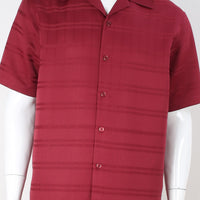 Mens Elegant Rich Burgundy Summer 2 Piece Shirt + Pants Walking Suit Royal Diamond T2076