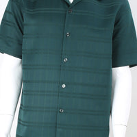 Mens Elegant Hunter Green Summer 2 Piece Shirt + Pants Walking Suit Royal Diamond T2077