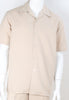 Mens Dressy Beige Tone on Tone Design Walking Leisure Suit Royal Diamond T2081