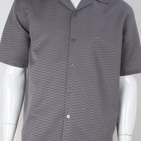 Mens Dressy Grey Gray Tone on Tone Design Walking Leisure Suit Royal Diamond T2082