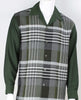 Mens Hunter Green Gray Plaid Long Sleeve Two Piece Walking Royal Diamond T719