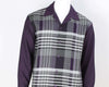 Mens Purple Gray Plaid Long Sleeve 2 Piece Set Walking Suit Royal Diamond T720