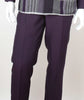 Mens Purple Gray Plaid Long Sleeve Two Piece Walking Royal Diamond T720