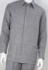 Mens Gray Woven Texture Long Sleeve 2 Piece Set Walking Suit Royal Diamond T721