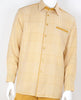 Mens Mustard Gold Houndstooth Long Sleeve Two Piece Walking Royal Diamond T725