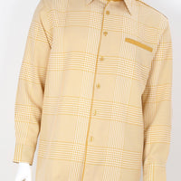 Mens Mustard Gold Houndstooth Long Sleeve Two Piece Walking Royal Diamond T725