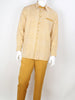 Mens Mustard Gold Houndstooth Long Sleeve Two Piece Walking Royal Diamond T725