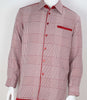 Mens Red White Houndstooth Long Sleeve 2 Piece Set Leisure Suit Royal Diamond T726