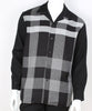 Mens Black Gray Plaid Long Sleeve 2 Piece Set Leisure Suit Royal Diamond T732