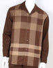 Mens Brown Plaid Long Sleeve 2 Piece Set Walking Suit Royal Diamond T734