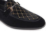 Mens Black Velvet Gold Stones Pure Elegance Dress Shoes After Midnight VAL