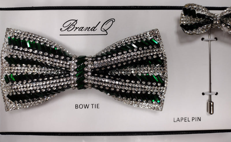 Vendome outlets Silver Tone and Rhinestone Bow Tie Pin