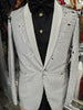 Mens Shiny White Black Color Change Convertible Sequin Tuxedo Jacket B6326