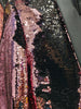 Mens Shiny Pink Black Color Change Convertible Sequin Tuxedo Jacket B6326