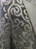 Mens Black Velvet Sequin Paisley Peak Lapel Formal Dinner Jacket B6362-24