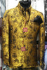 Mens Gold Shiny Metallic Foil Floral Jacket Blazer SANGI MILAN COLLECTION J1036 S