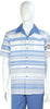 Mens Elegant Light Blue White Linear 2-Pc Summer Walking Summer Suit Leisure Set T2039