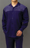 Mens Purple Suede Detail Long Sleeve 2 Piece Set Walking Suit Karl Knox 2S007